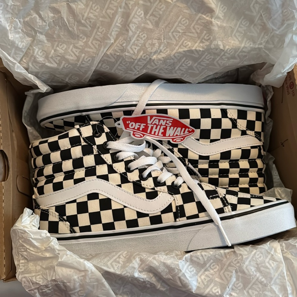 Checker high top vans